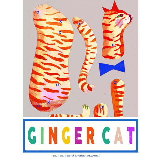 Cut and make Ginger cat puppet