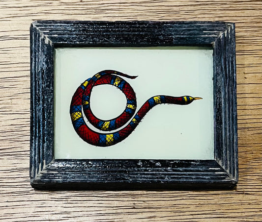 Baby glass painting - snake