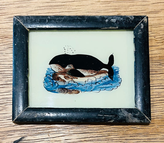 Baby glass painting - whale