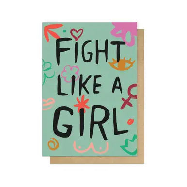 Fight like a girl card