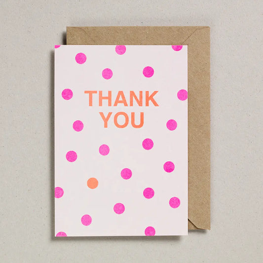Thank you pink spot card