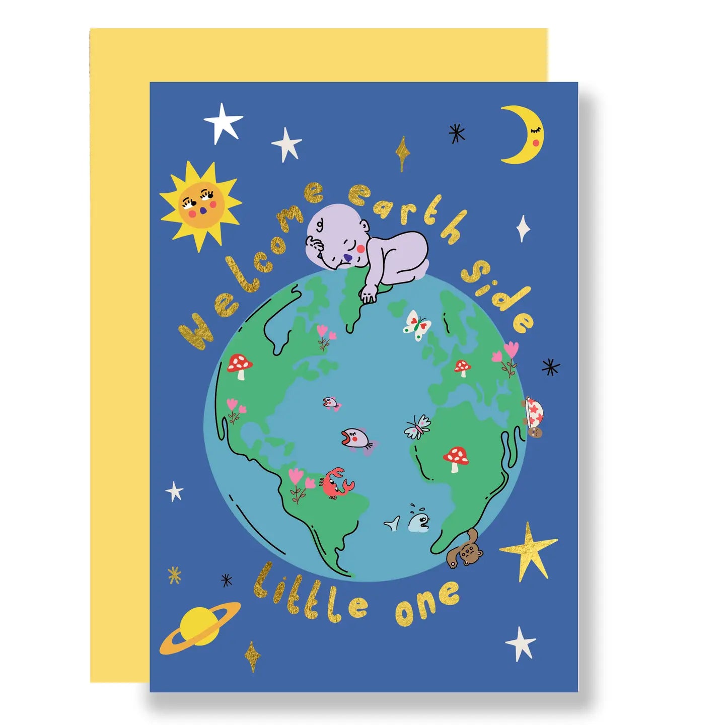 Welcome earth side baby card