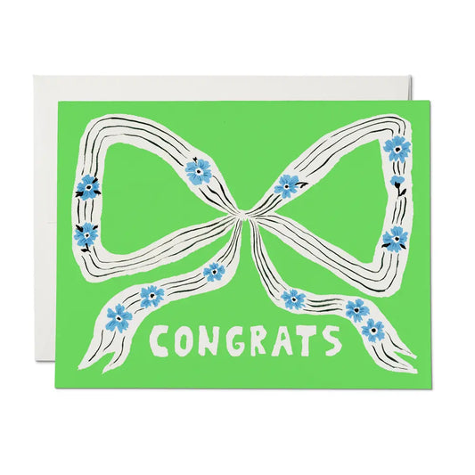 'Congrats' perfect bow card