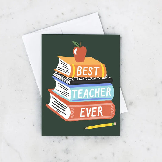 Best teacher ever books card