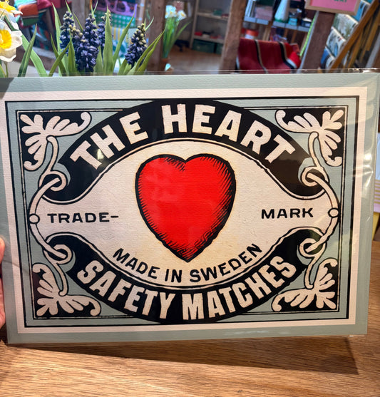 The Heart vintage matchbox A3 print
