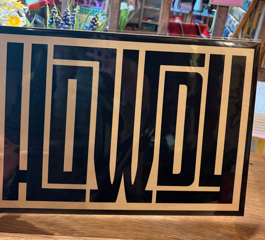Howdy typography A3 print