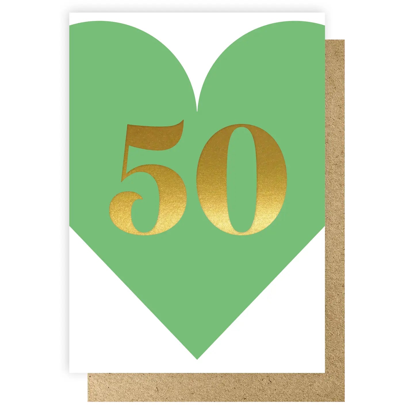 Heart 50 card - green