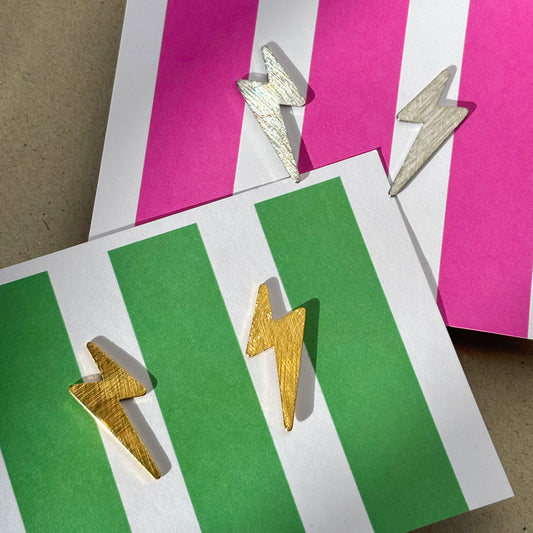 Lightning bolt stud earrings