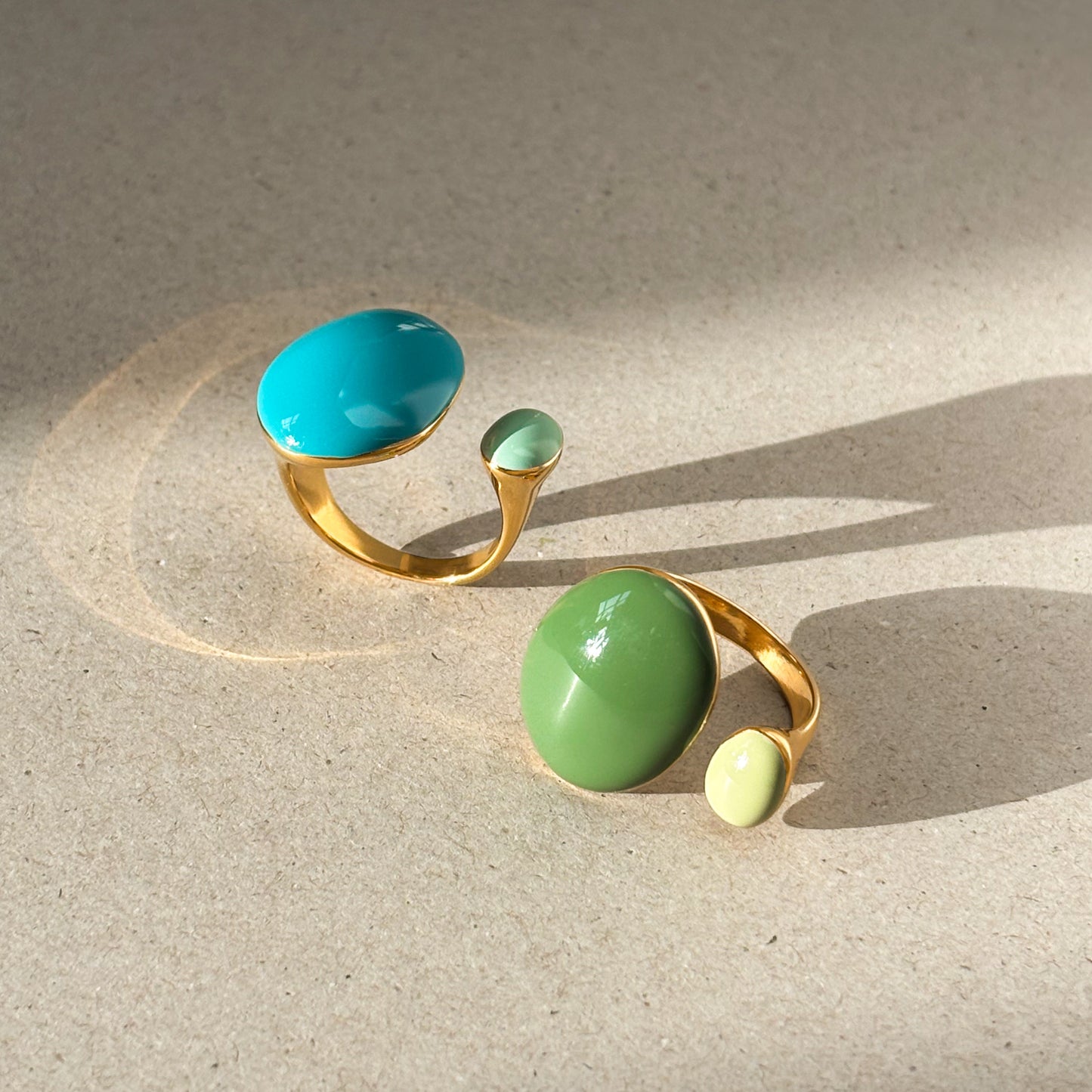 Double stone adjustable ring