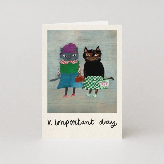 V important day cat card