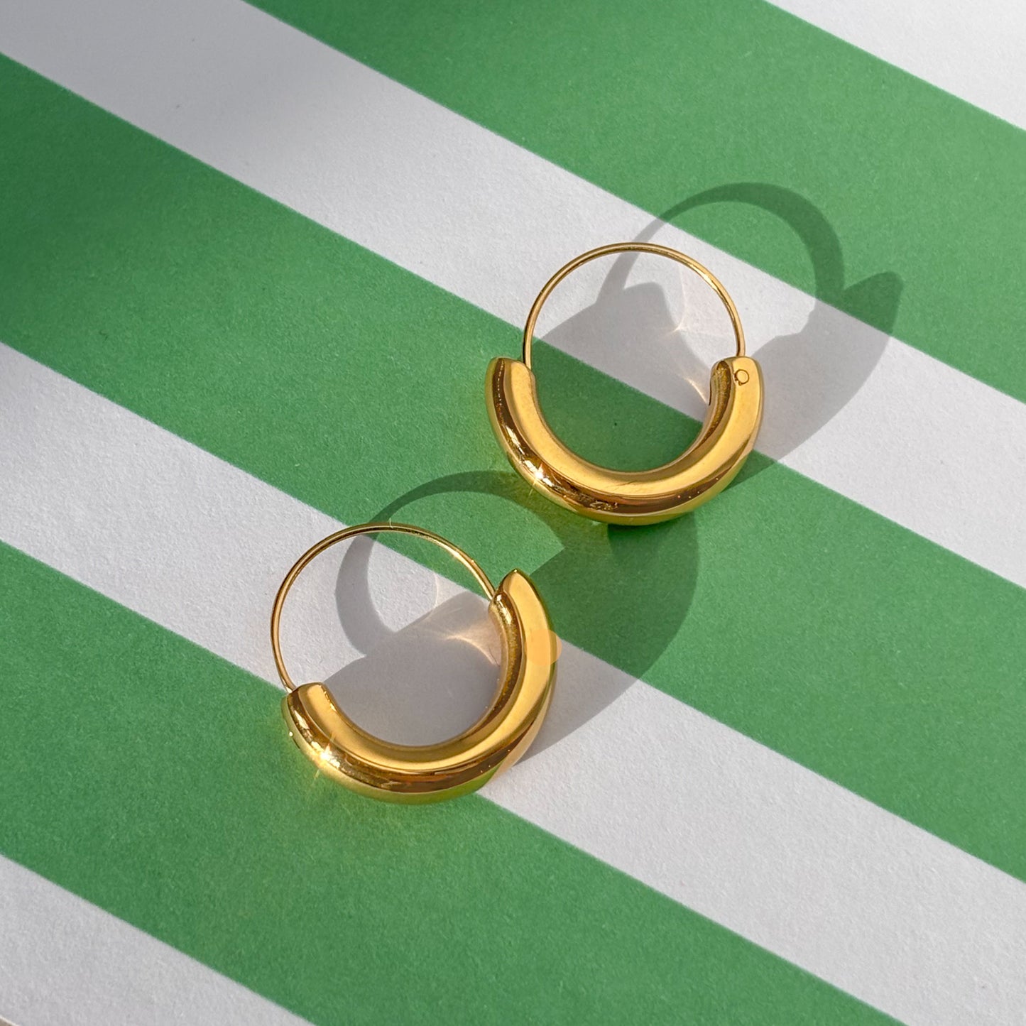 Half chunky gold hoop earring