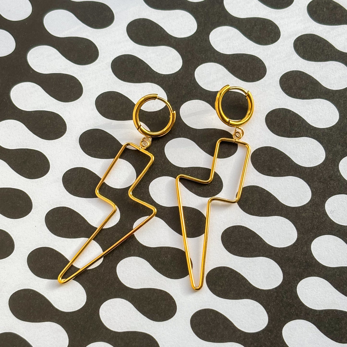 Lightning bolt drop earrings