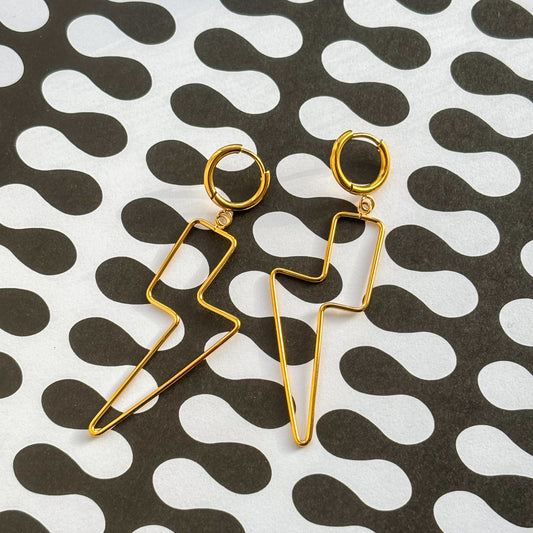 Lightning bolt drop earrings