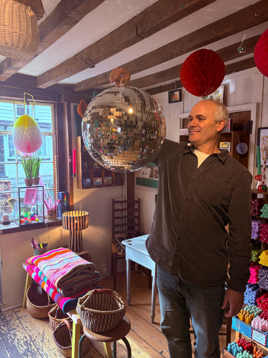 Large silver disco ball