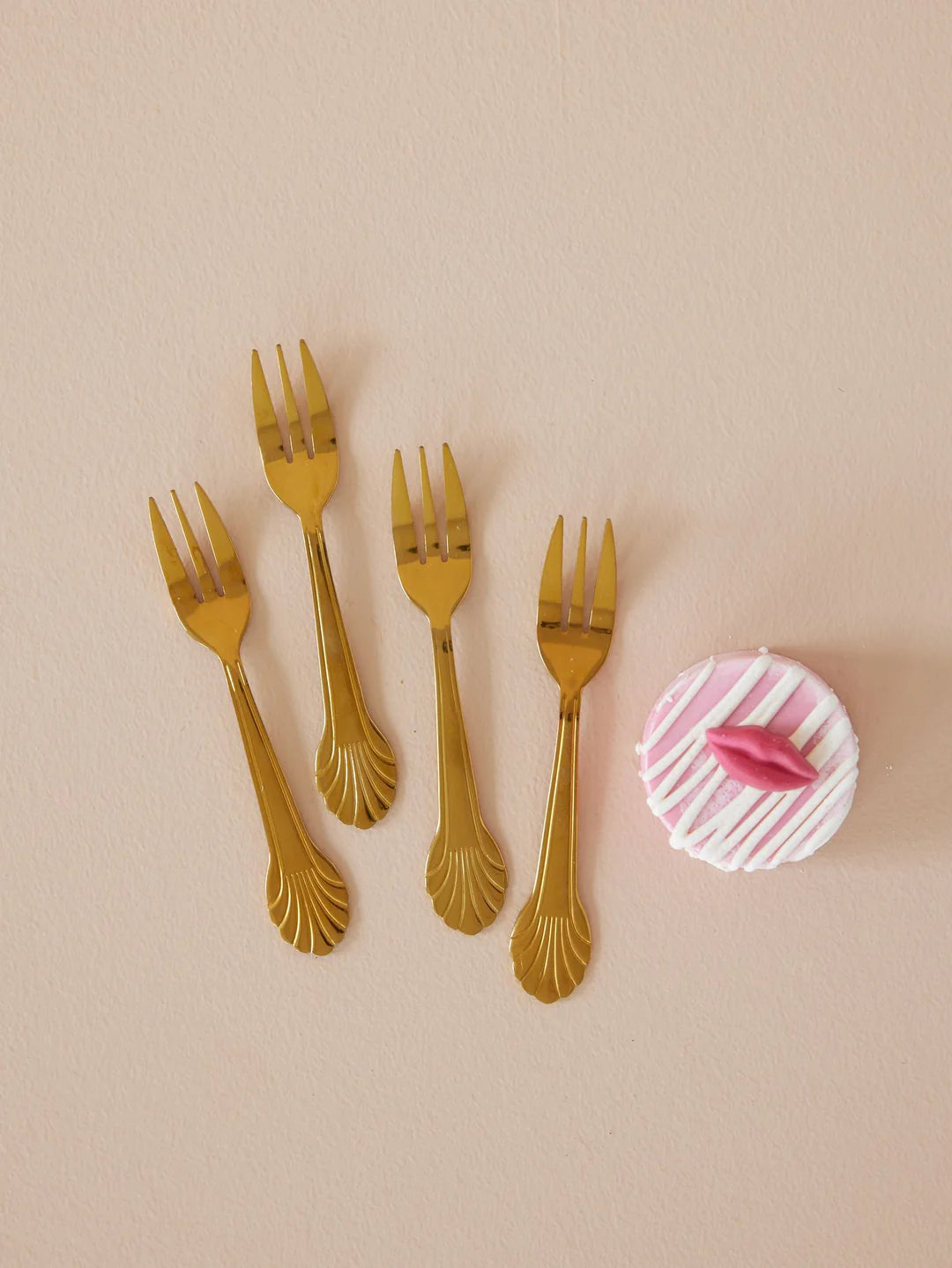 Gold cake forks