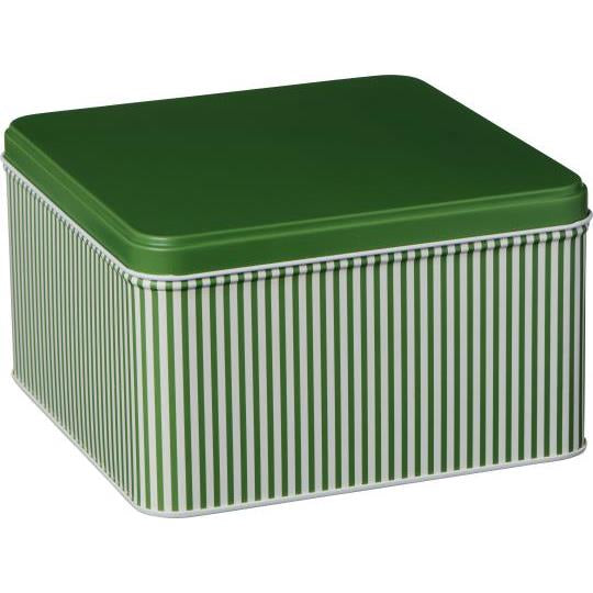 Square stripy tin canister