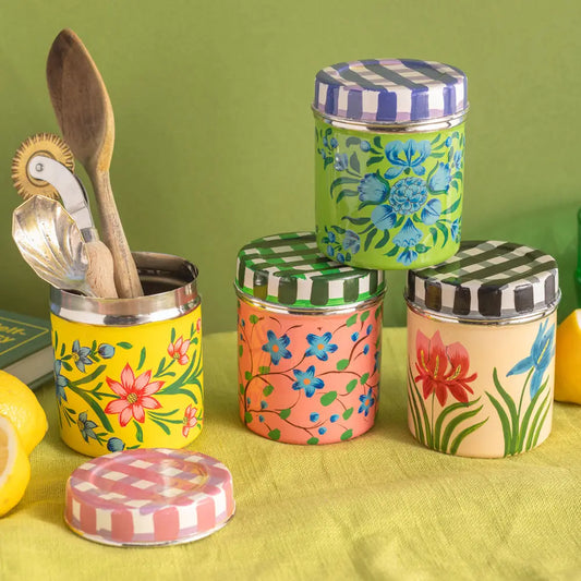 Painted tin with lid