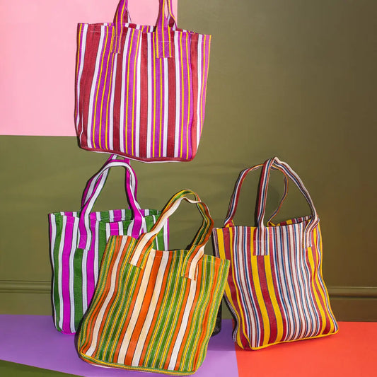 Stripy tote bag