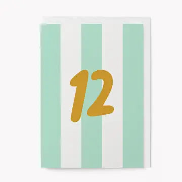 Stripy number birthday cards 11-18