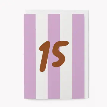 Stripy number birthday cards 11-18