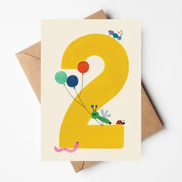Bold number age birthday cards 1-9