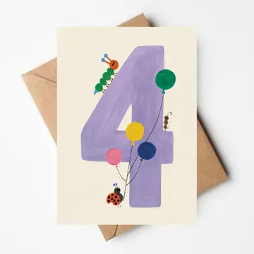 Bold number age birthday cards 1-9