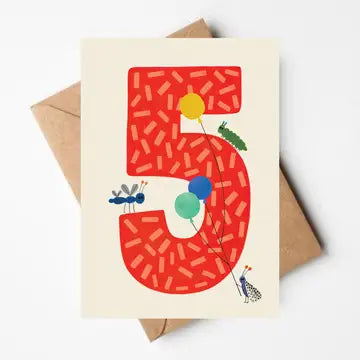Bold number age birthday cards 1-9