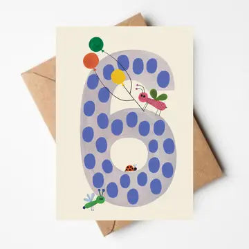 Bold number age birthday cards 1-9