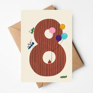 Bold number age birthday cards 1-9