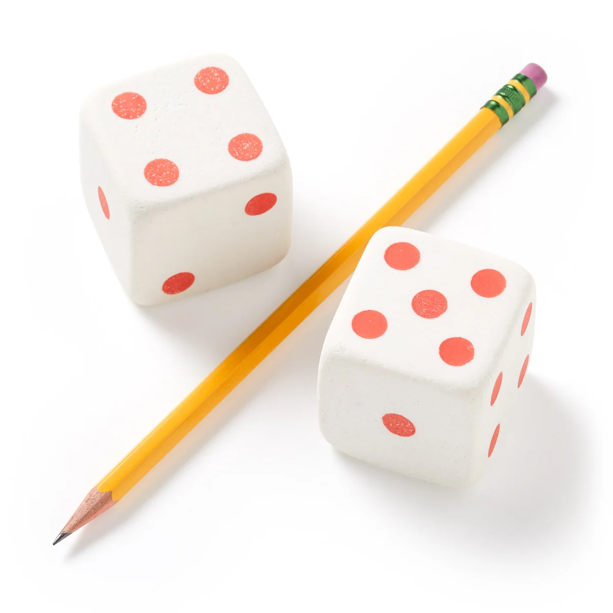 Giant dice erasers