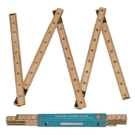 Wooden folding ruler