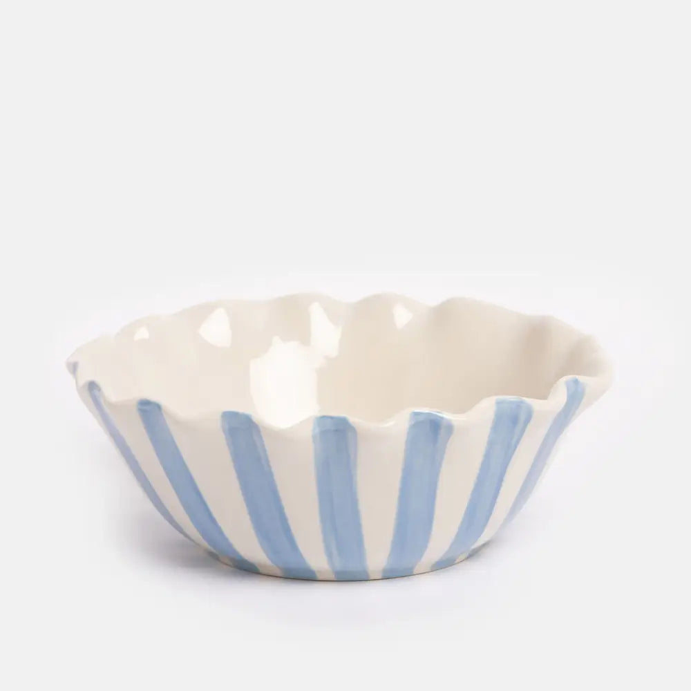 Blue stripy lemon bowl