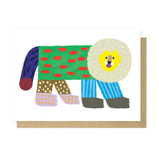 Colourful lion card