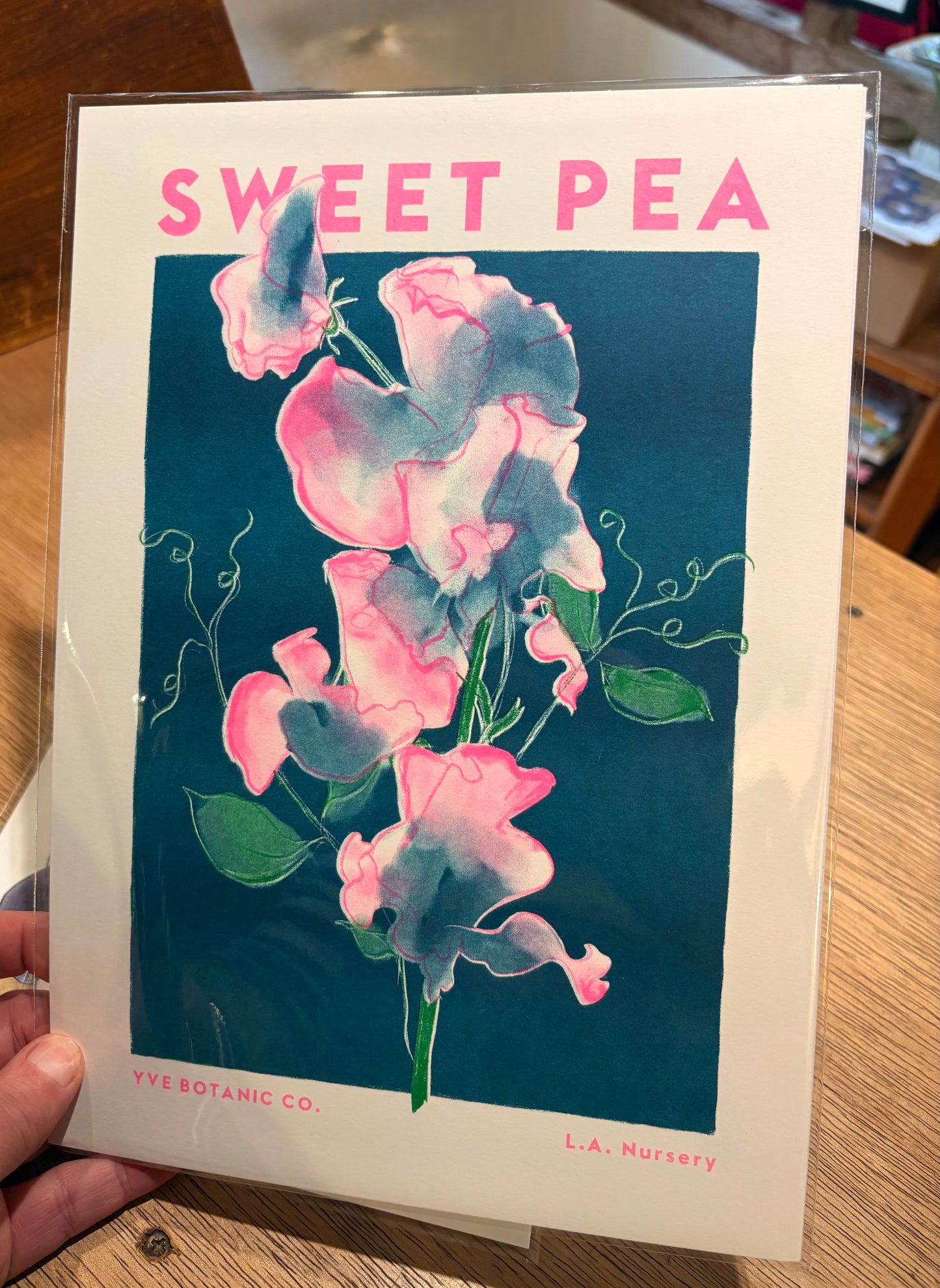 Sweet pea riso print - A4