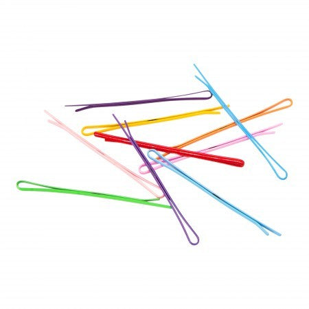 Plain multi-coloured bobby pins