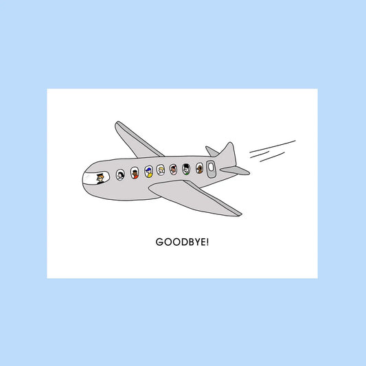 Goodbye airplane mini card