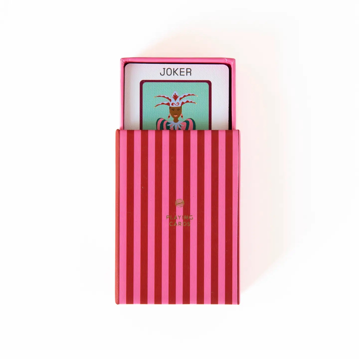 Stripy box of playing cards A-journal