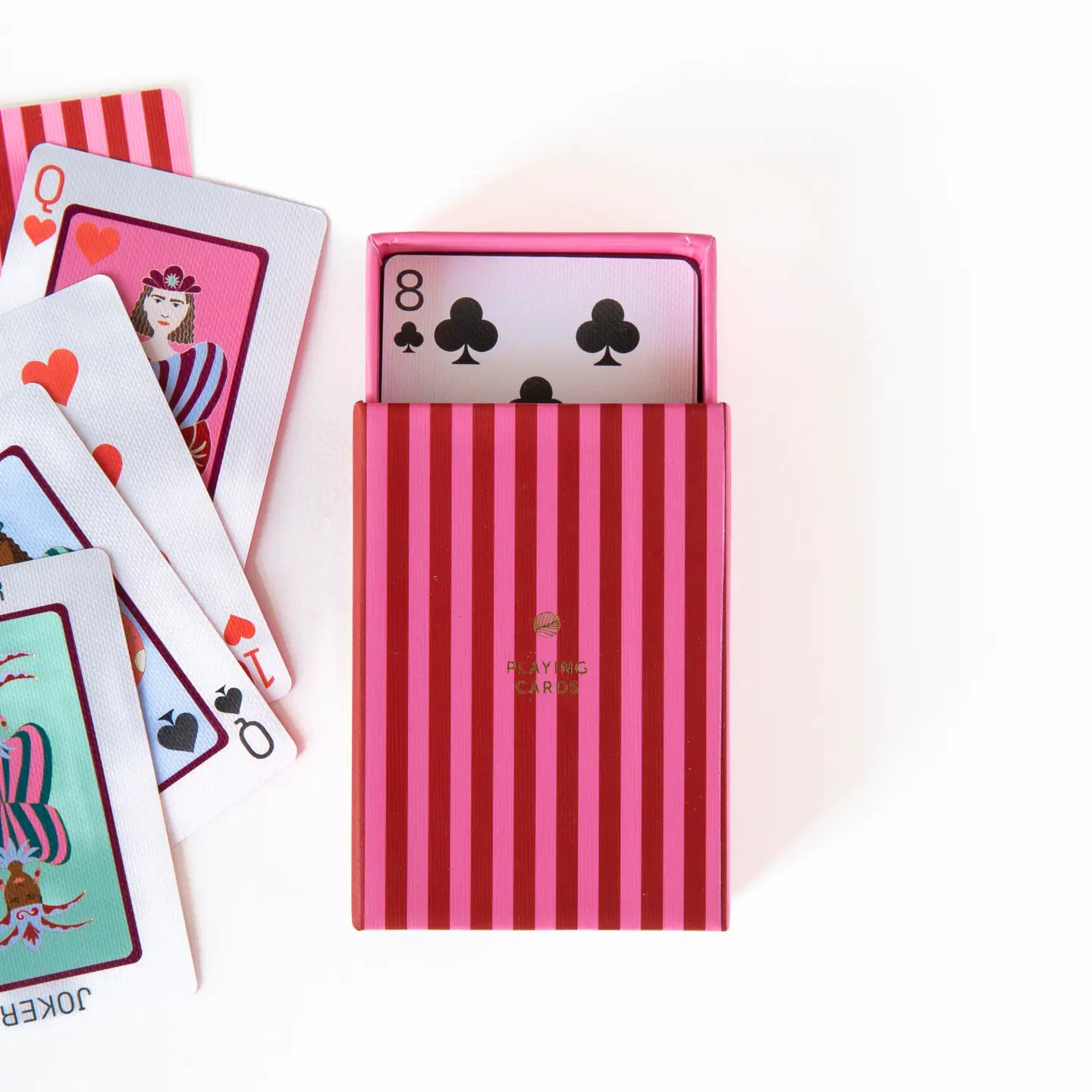 Stripy box of playing cards A-journal