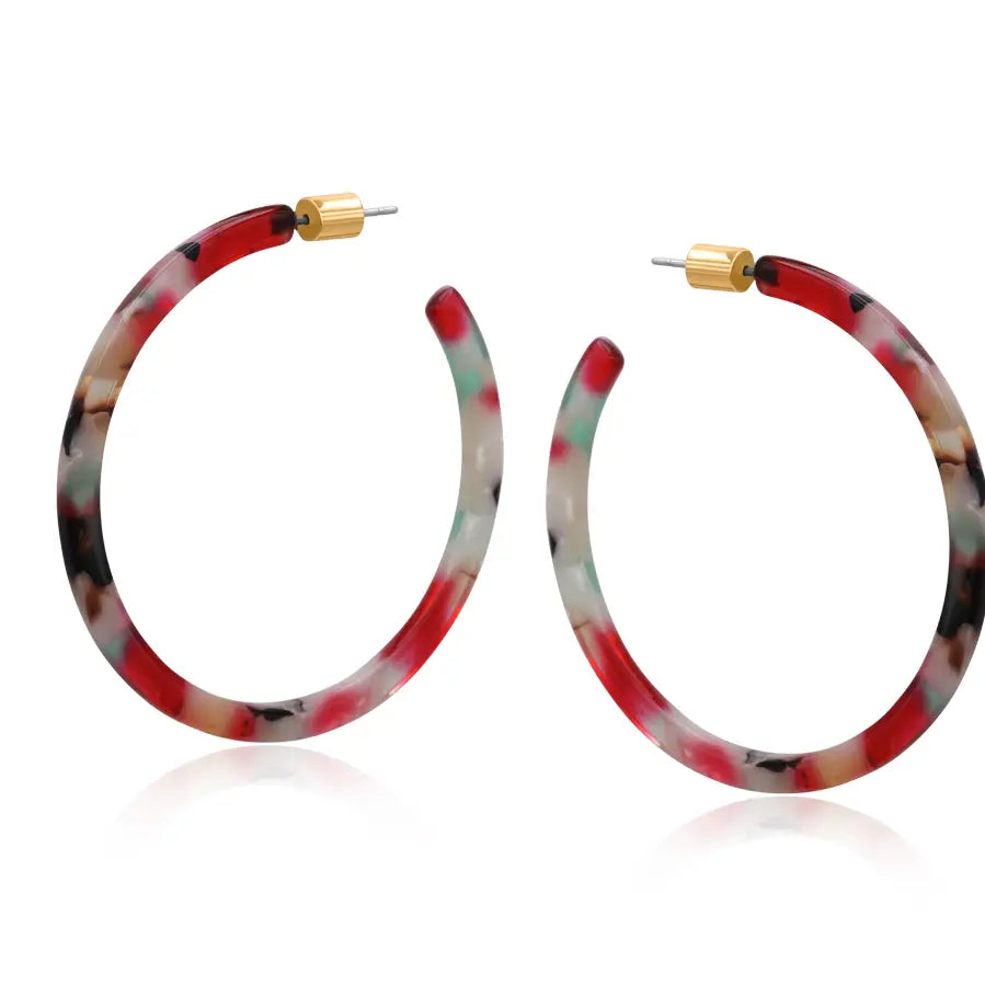 Large resin hoops - red and green Octavia