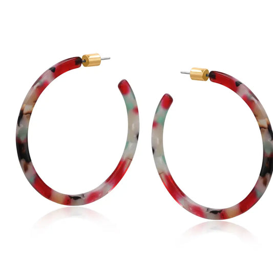 Large resin hoops - red and green Octavia