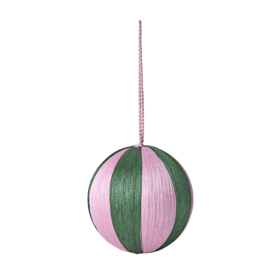 Stripy fabric hanging bauble