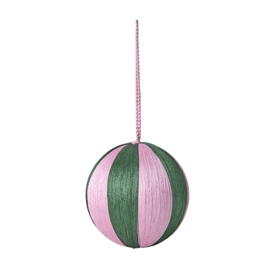 Stripy fabric hanging bauble