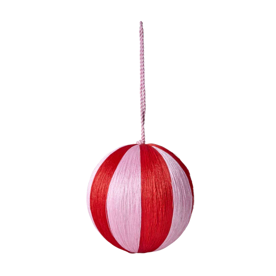 Stripy fabric hanging bauble