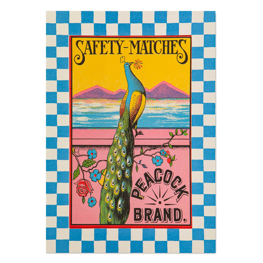 The Peacock matchbox A3 print