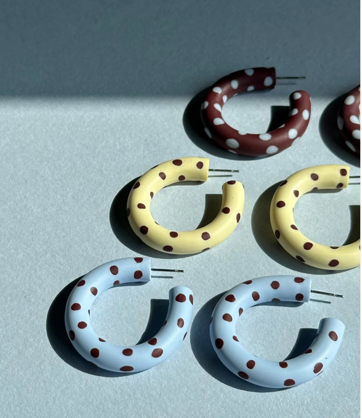 Large polka dot hoops - Kalei