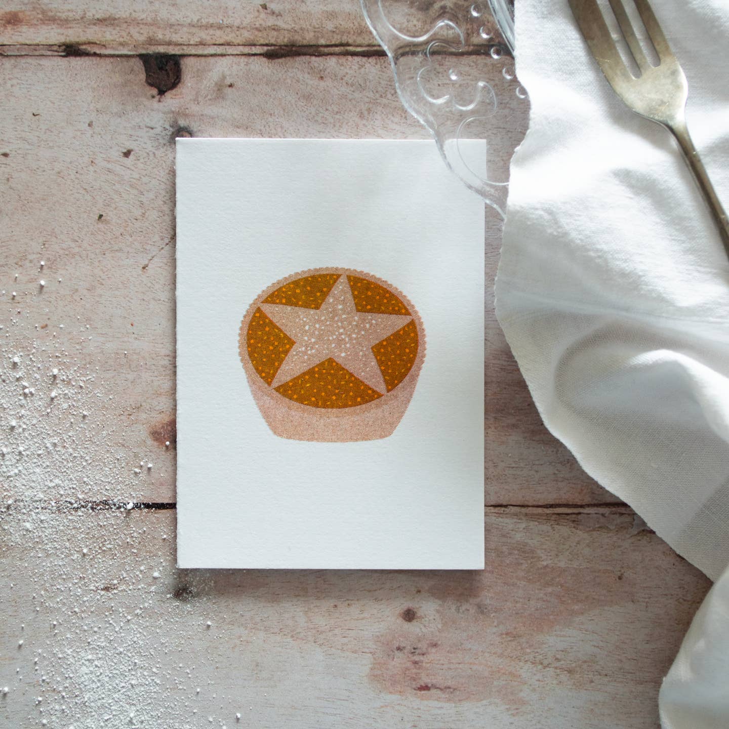 Set of 6 mini mince pie cards