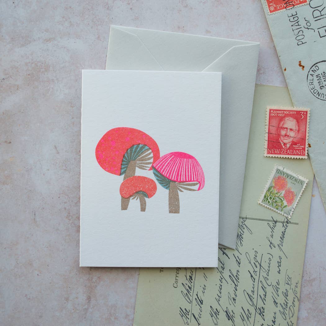 3 mushroom mini card