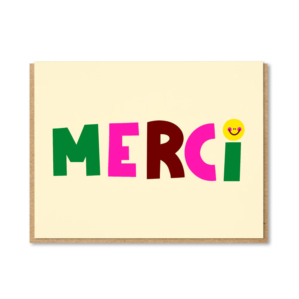 Merci smiley greetings card