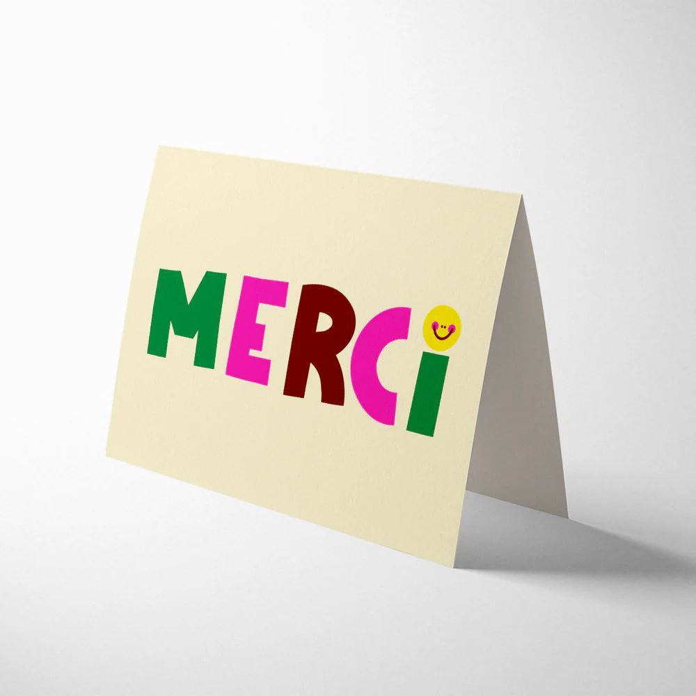 Merci smiley greetings card