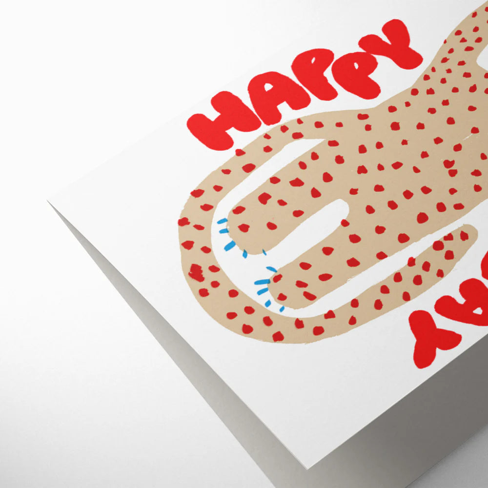 Party cheetah birthday card
